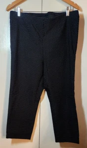 CHICO'S 2.5 M 14 SO SLIMMING Stretch Ankle Pants Pull On Black & White Polka Dot - Picture 1 of 10