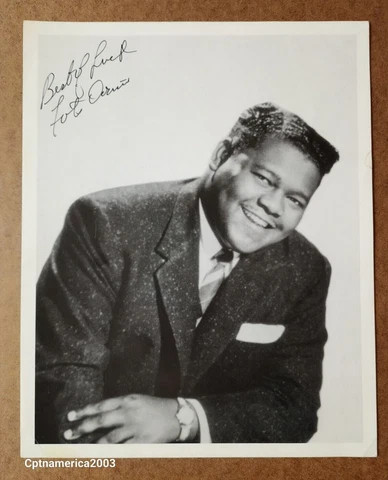 FATS DOMINO Authentic Hand Signed Autograph 8x10 Photo - JAZZ SINGER/SONGWRITER Cover
