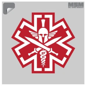 MIL-SPEC MONKEY TAC MED SPARTAN DECAL RED MORALE STICKER - Picture 1 of 6
