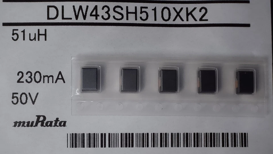 Cantidad 5 - Murata DLW43SH510XK2 51uH 230mA 50v Modo Común Choke SMD Chip Nuevo Foto 1 de 1
