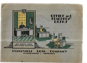 EVSNSVILLE DESK COMPANY 1928 OFFICE AND DESKS CATALOG WITH PRICE SHEET INSERT - Picture 1 of 6