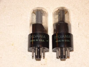 2 x 12SN7gt Sylvania Tubes*Very Strong Pair*1949*2-Hole Bad Boy*#1 - Picture 1 of 4