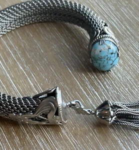 ¿Carpintero vintage? Napier? Brazalete Simulado Turquesa Tono Plata C - Imagen 1 de 23