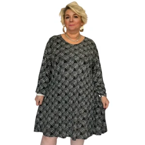VESTIDO DE MUJER SEÑORA BRILLANTE SWING SWING TOP LARGO FIESTA NOCHE TALLA GRANDE - Imagen 1 de 5