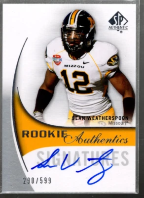 B2917- 2010 SP Authentic #143 Sean Weatherspoon RC Auto /599 SAMPLE PIC - Image 1 of 2