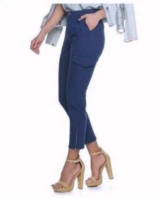 Pantalones cargo Rock & Republic azul sarga talla 4 para mujer nuevos con etiquetas - Precio de venta sugerido por el fabricante 48 USD Foto 1 de 4