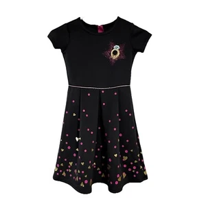 Shopkins Dress Size S 6-6X Roxy Ring Black Pink Gold Hearts Polka Dots Party - Picture 1 of 6