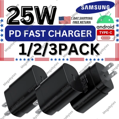 25W Type C USB-C Super Fast Charger Block Power Adapter For Samsung Macbook iPad - Image 1 of 4