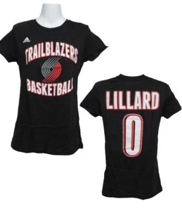 New Damian Lillard #0 Portland Trailblazers Womens Sizes M-L-2XL Black Shirt - Picture 1 of 9