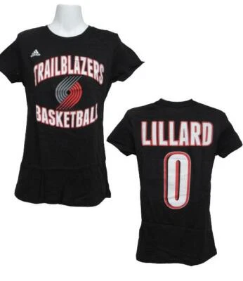 New Damian Lillard #0 Portland Trailblazers Womens Sizes M-L-2XL Black Shirt - Image 1 of 4