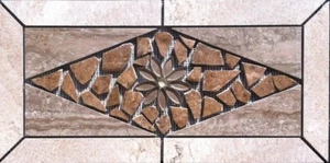 22 1/4" X 11"  Tile Medallion - Daltile Exquisite & glass tile series - Picture 1 of 3