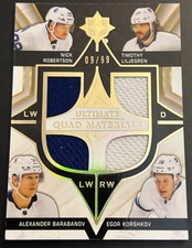 2020-21 Upper Deck Ultimate Quad Materials Patch Rookie /99 Liljegren /Robertson