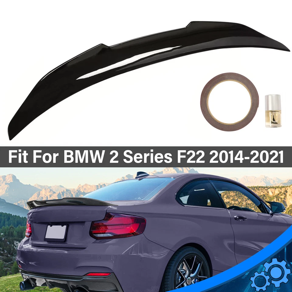 For BMW F22 F87 M2 228i 2014-2021 PSM Style Glossy Black Rear Trunk Spoiler Wing - Изображение 1 из 4
