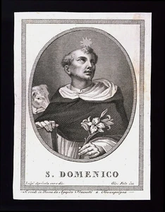 santino incisione 1800 S.DOMENICO DI GUZMAN - Imagen 1 de 1