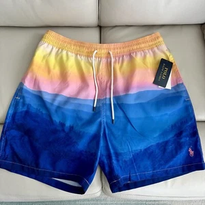 $148 Polo Ralph Lauren Men's, 5.75" Traveler Classic Swim Trunks, Multi, Large - Picture 1 of 20