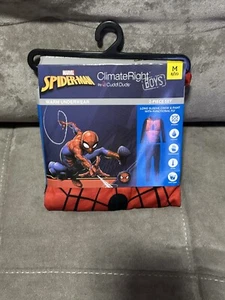 ClimateRight by Cuddl Duds Boys Spider-Man Warm Underwear 2-Piece Set M-8/10 - Picture 1 of 2