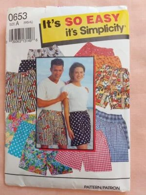 Simplicity 0653 It's So Easy Men/Misses Shorts Size XXS-XL, Hip 29-49 - Image 1 of 2