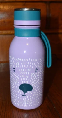 "Botella de agua reducida tejón 14 oz aislada al vacío azul reutilizable 7,5"" con correa" Foto 1 de 4