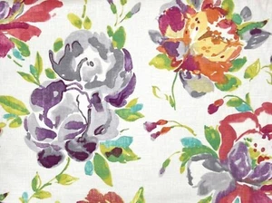 Braemore EXUBERANCE Watercolor Floral VERY BERRY Drapery Pillow Sewing Fabric - Picture 1 of 5