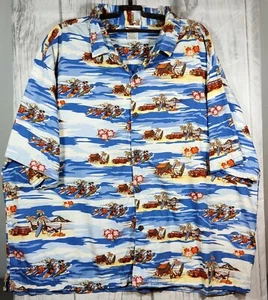 Walt Disney World Mens XXXL Hawaiian Shirt Mickey Big Mickahuna Beach & Surf Co - Picture 1 of 7