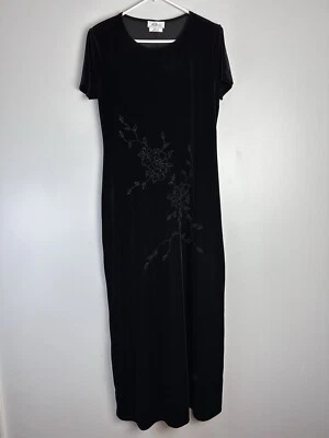 Vestido Maxi Bordado Manga Gorra Años 90 Y2K Bruja Capricho Grunge 12 Foto 1 de 4