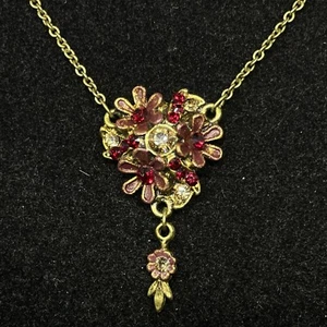 Necklace pendant Michal NEGRIN Crystals flowers old collection made in Israel - Picture 1 of 8