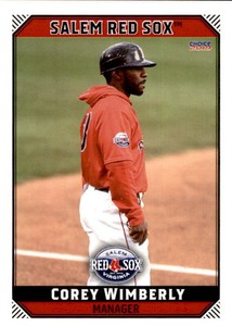 2019 Salem Red Sox Choice 26 Corey Wimberly Manager Jacksonville Florida FL Card