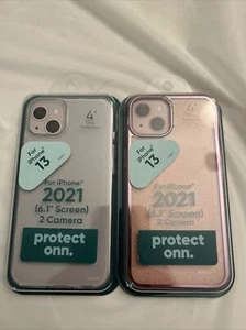 ONN iPhone 13 Variety Pack - 2 cases, Purple Metallic & Clear Gel - Picture 1 of 4