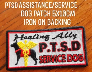 assistance dog patch K9 Embroidered iron on P.T.S.D Patch - Picture 1 of 2