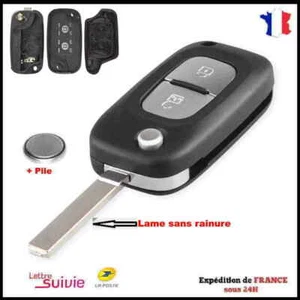Schlüssel Gehäuse Fernbedienung für Renault Clio 3 / Megane / Kangoo / Modus / Twingo 2 + Batterie - Bild 1 von 3