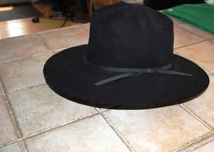 Vtg John B. Stetson Rancher Cowboy Hat 6 7/8" 4X XXXX Beaver Black Ribbon band - Picture 1 of 10