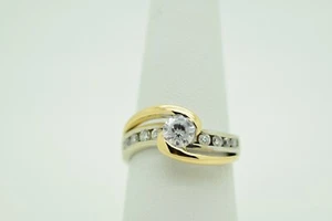 Two Tone 14K Gold 1/2CTW Diamond Semi Mount Ring - Picture 1 of 12
