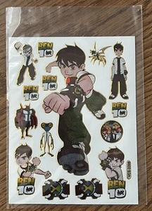 BEN 10 Metallic Foil Stickers Sticker Sheet - Picture 1 of 1