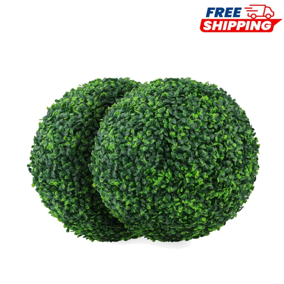 Sunnyglade 2 Pcs 15.7 Inch 4 Layers Artificial Plant Topiary Ball Faux Boxwood