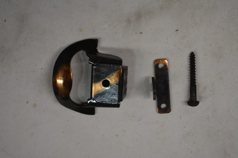 NOS 1918 Vintage Cupboard Cabinet Latch Japanned finish/Antique Copper Cover
