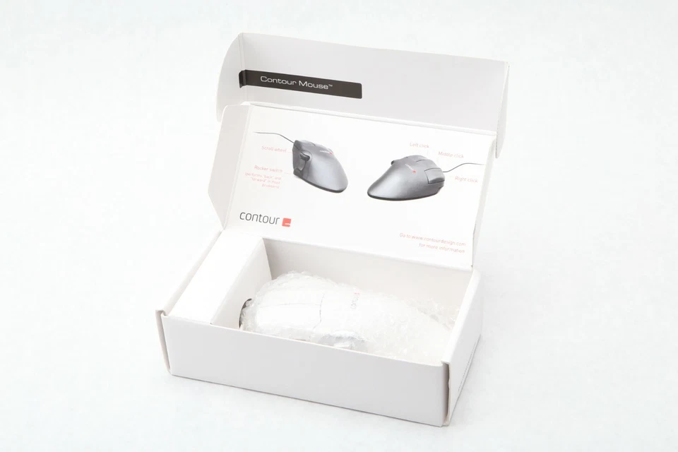 Lot 24x New Contour Design WHITE Perfit Mouse Ergonomic USB PMO5-XL-R XL Right - Image 1 of 4