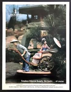 1981 Lladro Oriental "A Rickshaw Ride"" statuetta in vetro foto stampa vintage annuncio - Foto 1 di 1
