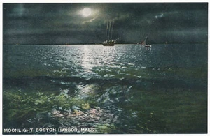 Moonlight on Boston Harbor, Massachusetts ca.1910 - Bild 1 von 2