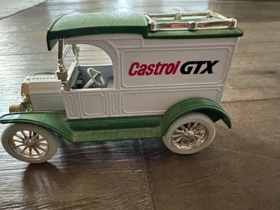 ERTL FORD 1913 MODEL T VAN CASTROL GTX OIL DIE CAST COIN BANK #1268 - Image 1 of 4