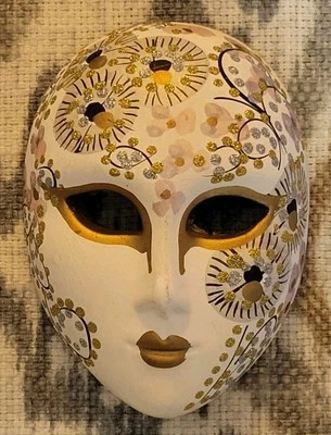 3.5" X 2.5" Ceramic Mask Hand Painted Made In Italy  - Image 1 of 4