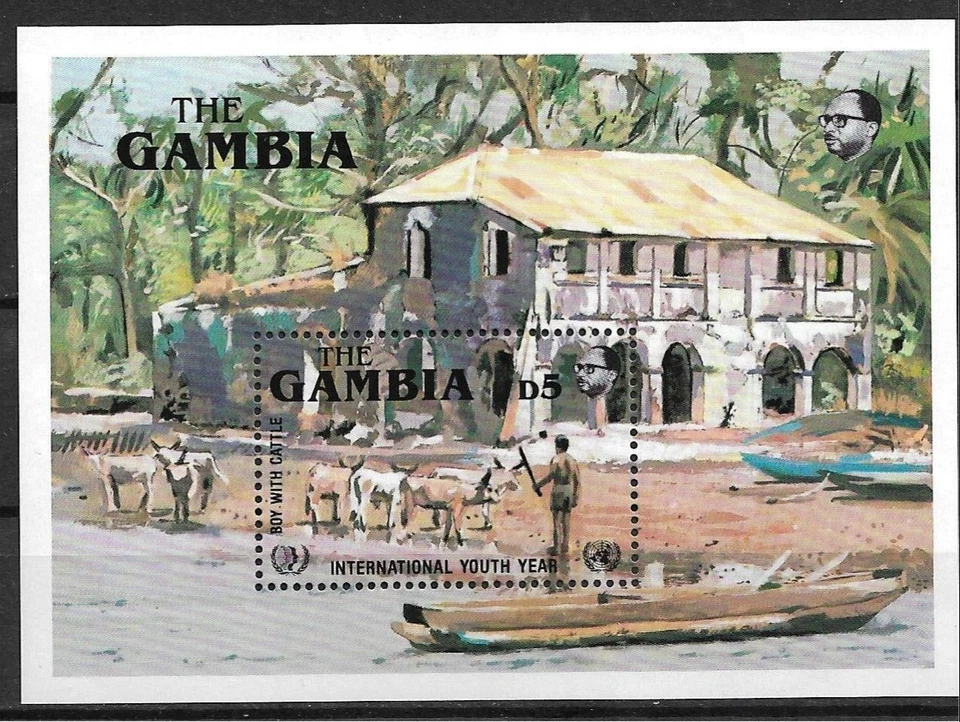 1985 Gambia Sc603 Intl. Youth Year/Cattle Herder MNH S/S - Image 1 of 1