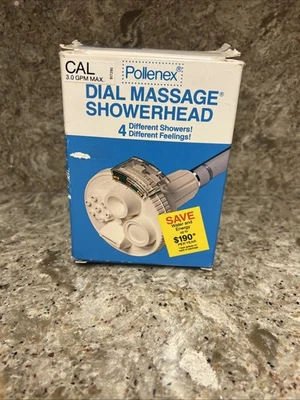 Vintage Pollenex Dial Massage Massaging Shower head 4 Settings New DM109 - Image 1 of 4