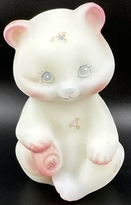 Fenton Kunstglas handbemalt rosa satiniert Beeren & Blüten 3,5" Bär signiert - Bild 1 von 17