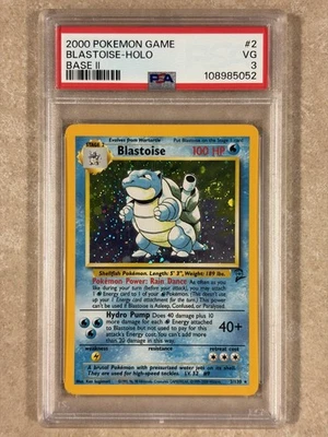 2000 Pokemon Blastoise Holo #2 Base Set II (PSA 3) - Image 1 of 2