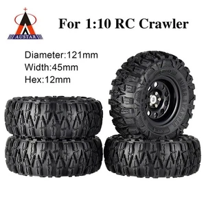 4PCS 2.2 Inch Rubber Tyres With Metal Rim for 1:10 Axial SCX10 TRX-4 RC Car - Bild 1 von 12