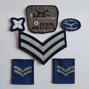 Job Lot Military RAF Uniform Rank Slides, Stripe Patches, Cloth Cadets Insignias - Picture 1 of 9