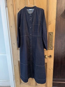 Toast Indigo Denim Midi Dress Button- Size 12-Worn Once - Picture 1 of 8