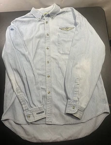 Camicia vintage Indianapolis Motor Speedway Mazda denim manica lunga XL - Foto 1 di 7