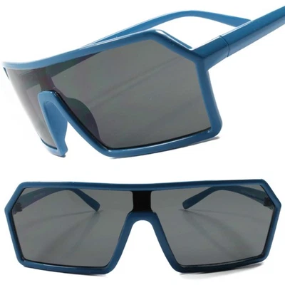 Gafas de sol retro futuristas con marco azul Foto 1 de 4