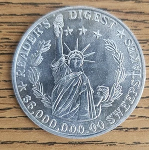 1980s READER'S DIGEST $6,000,000,000 Sweepstakes Token STATUE OF LIBERTY 🇺🇸 - Picture 1 of 2